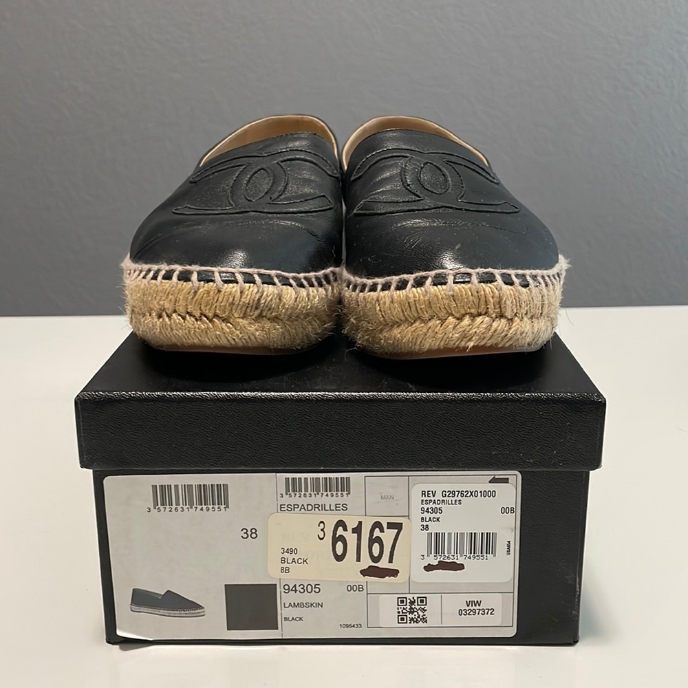 Chanel Black Lambskin Espadrilles